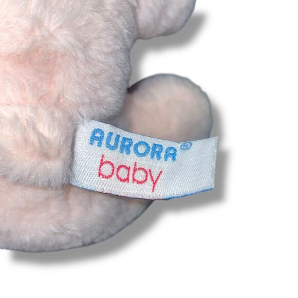 Aurora Baby Quizzies Plush Bear Rattle Stuffed Animal Embroidered Eyes 6" Gift - Picture 6 of 10